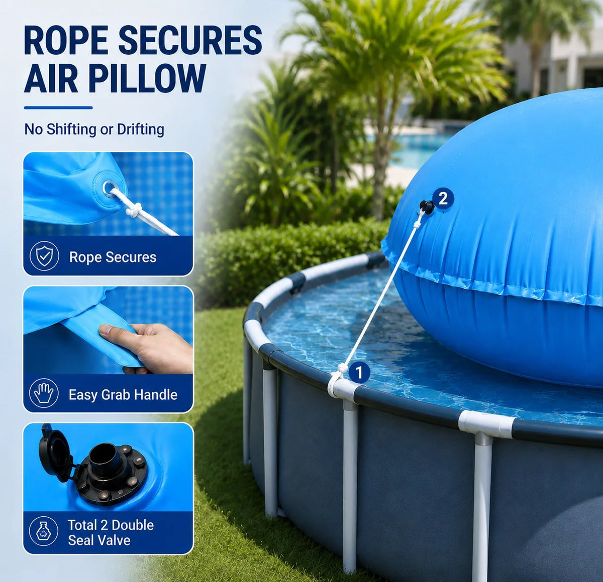 Heavy‑Duty PVC Winter Pool Pillow for Above‑Ground Pools
