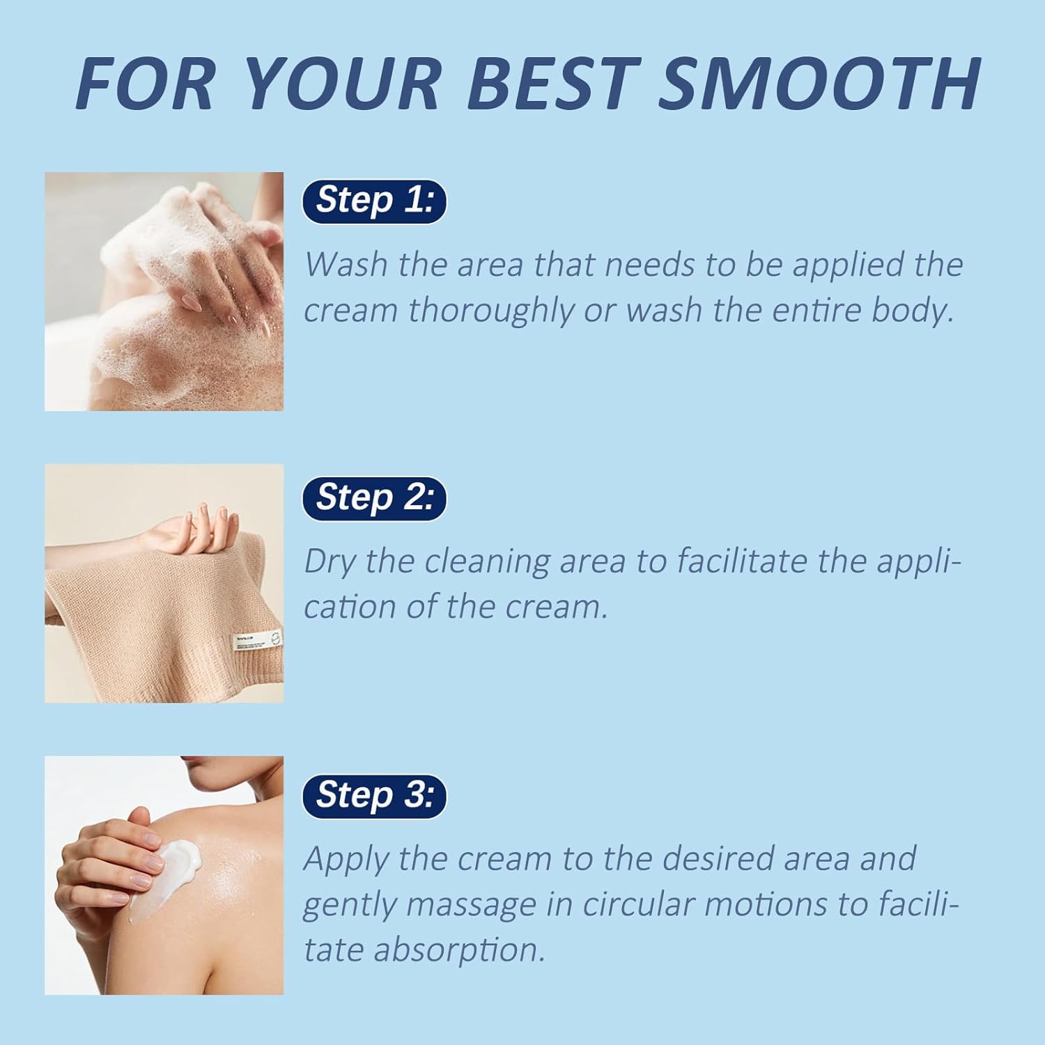 Three steps. One focused body-care habit.