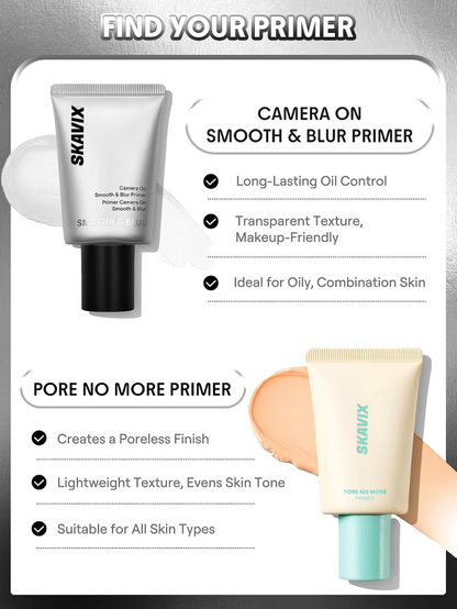 🔥 Buy 2 Get the 2nd for Only $1 | Camera On Smooth & Blur Primer – Pore Blurring, Oil Control & Soft Matte Finish