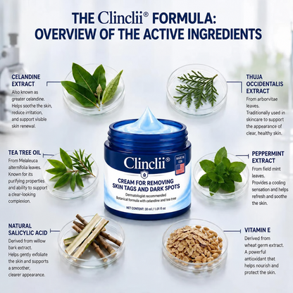 🎊🎊 Clinclii® 𝟕-𝐃𝐚𝐲 𝐒𝐤𝐢𝐧 𝐓𝐚𝐠 & 𝐒𝐩𝐨𝐭 𝐄𝐫𝐚𝐬𝐞𝐫 𝐂𝐫𝐞𝐚𝐦 (𝐙𝐞𝐫𝐨 𝐏𝐚𝐢𝐧, 𝐙𝐞𝐫𝐨 𝐒𝐜𝐚𝐫𝐬 𝐅𝐨𝐫𝐦𝐮𝐥𝐚)