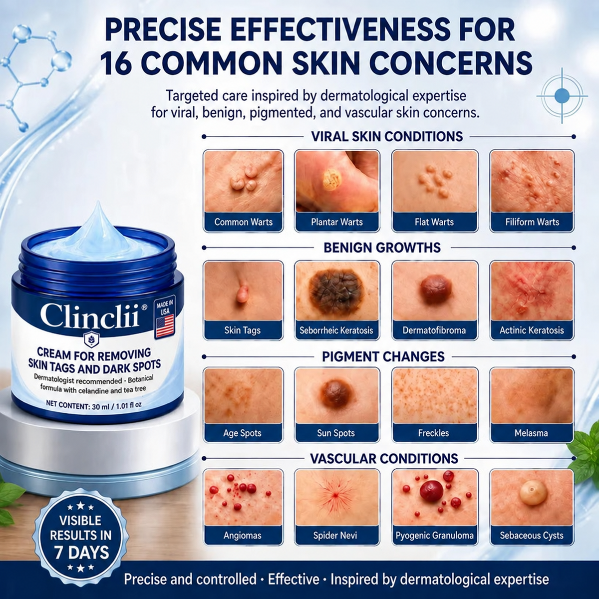 🎊🎊 Clinclii® 𝟕-𝐃𝐚𝐲 𝐒𝐤𝐢𝐧 𝐓𝐚𝐠 & 𝐒𝐩𝐨𝐭 𝐄𝐫𝐚𝐬𝐞𝐫 𝐂𝐫𝐞𝐚𝐦 (𝐙𝐞𝐫𝐨 𝐏𝐚𝐢𝐧, 𝐙𝐞𝐫𝐨 𝐒𝐜𝐚𝐫𝐬 𝐅𝐨𝐫𝐦𝐮𝐥𝐚)