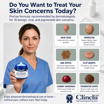 🎊🎊 Clinclii® 𝟕-𝐃𝐚𝐲 𝐒𝐤𝐢𝐧 𝐓𝐚𝐠 & 𝐒𝐩𝐨𝐭 𝐄𝐫𝐚𝐬𝐞𝐫 𝐂𝐫𝐞𝐚𝐦 (𝐙𝐞𝐫𝐨 𝐏𝐚𝐢𝐧, 𝐙𝐞𝐫𝐨 𝐒𝐜𝐚𝐫𝐬 𝐅𝐨𝐫𝐦𝐮𝐥𝐚)