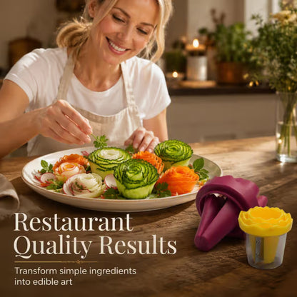 🥕✨ Manual Vegetable Spiralizer and Curler for Rose Flower Carving – Turn Carrots into Restaurant-Style Roses in 60 Seconds! 🌹🍽️