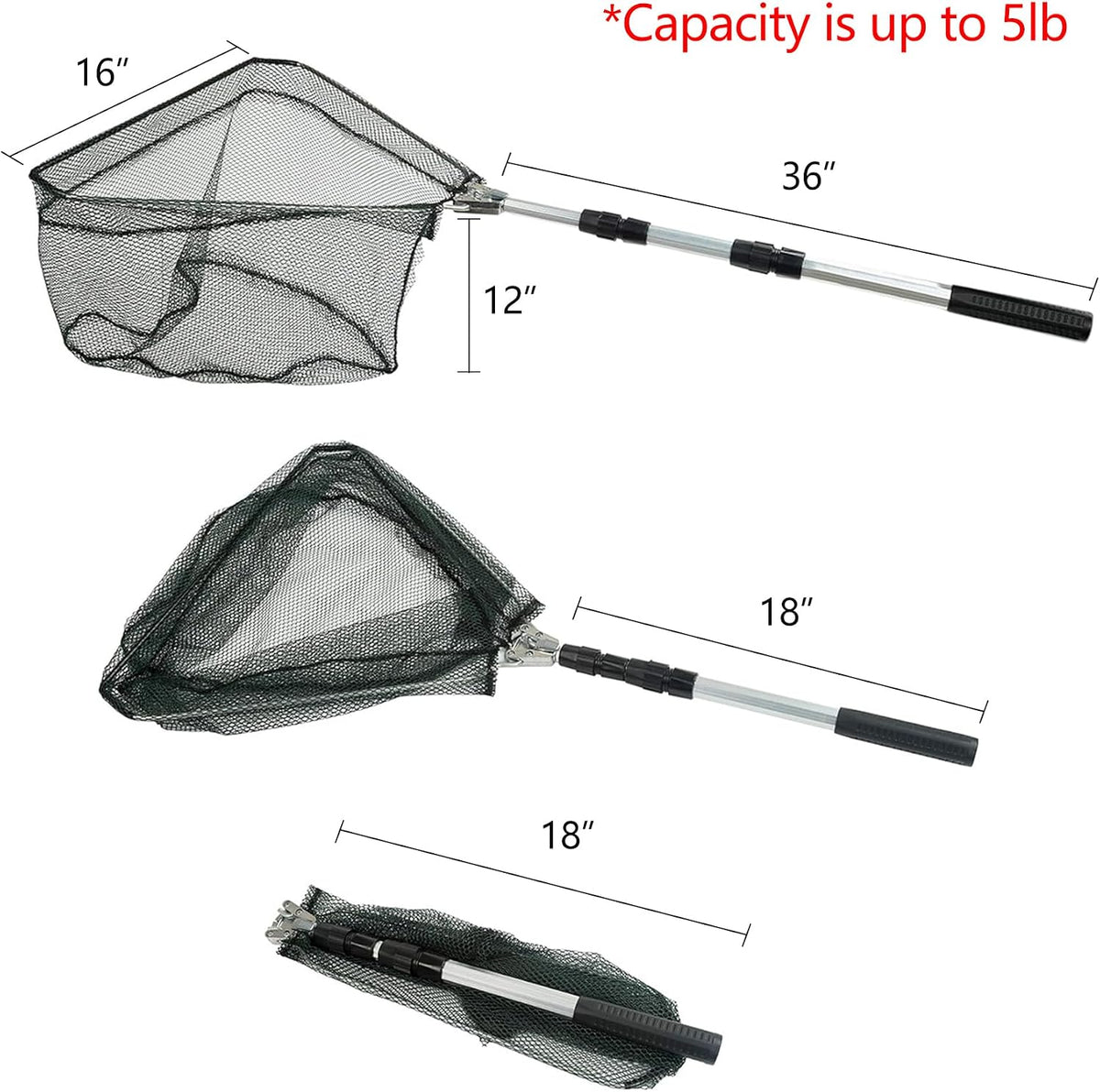 RESTCLOUD Folding Telescopic Fishing Landing Net — 50-Inch Reach — detail 5