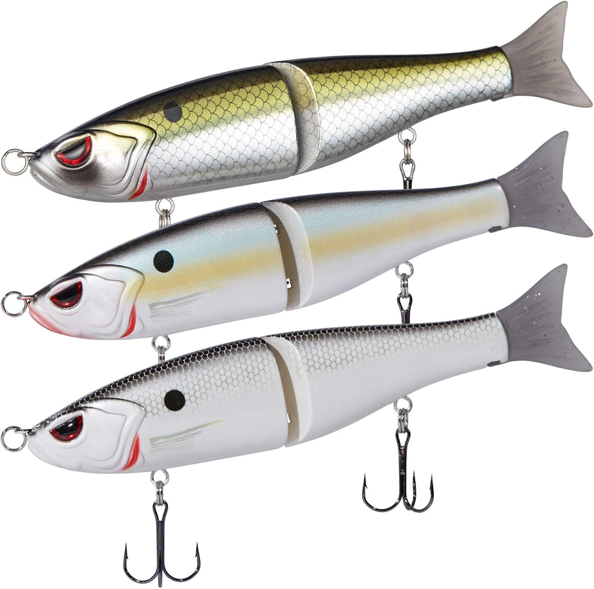 BASSDASH SwimShad Jointed Glide Baits — 3-Pack, 4.5 in — product image