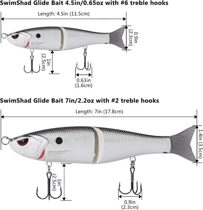 BASSDASH SwimShad Jointed Glide Baits — 3-Pack, 4.5 in — detail 4
