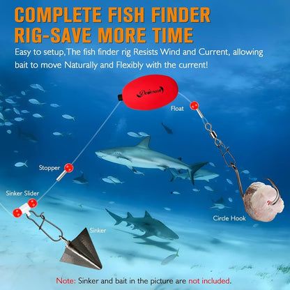 Dovesun Fish Finder Float Rigs — 6-Pack, 5/0 Circle Hooks — detail 1