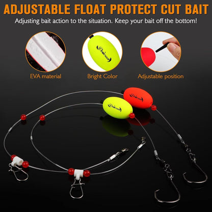 Dovesun Fish Finder Float Rigs — 6-Pack, 5/0 Circle Hooks — detail 3