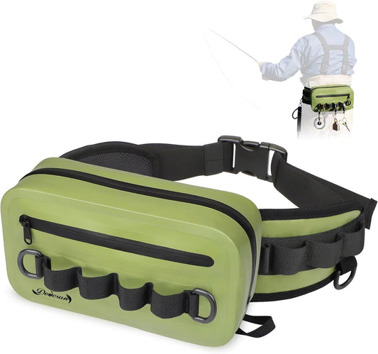 Dovesun Waterproof Fishing Waist Pack — 3.3 L, Green — product image