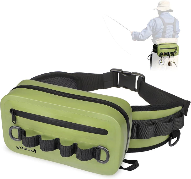 Dovesun Waterproof Fishing Waist Pack — 3.3 L, Green