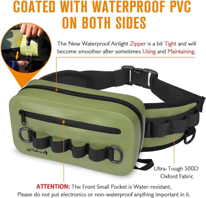 Dovesun Waterproof Fishing Waist Pack — 3.3 L, Green — detail 2