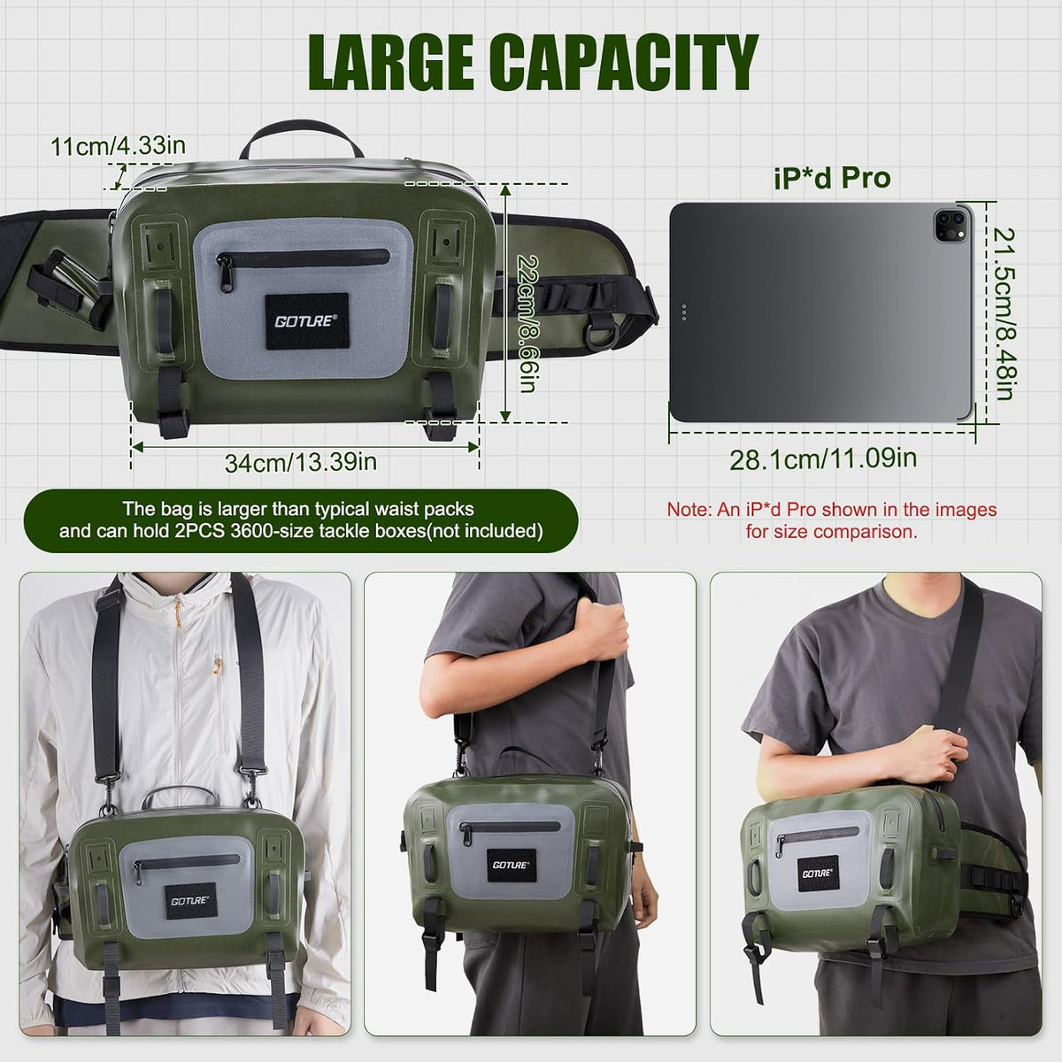 Goture Waterproof Fishing Waist Pack — 9 L — detail 3