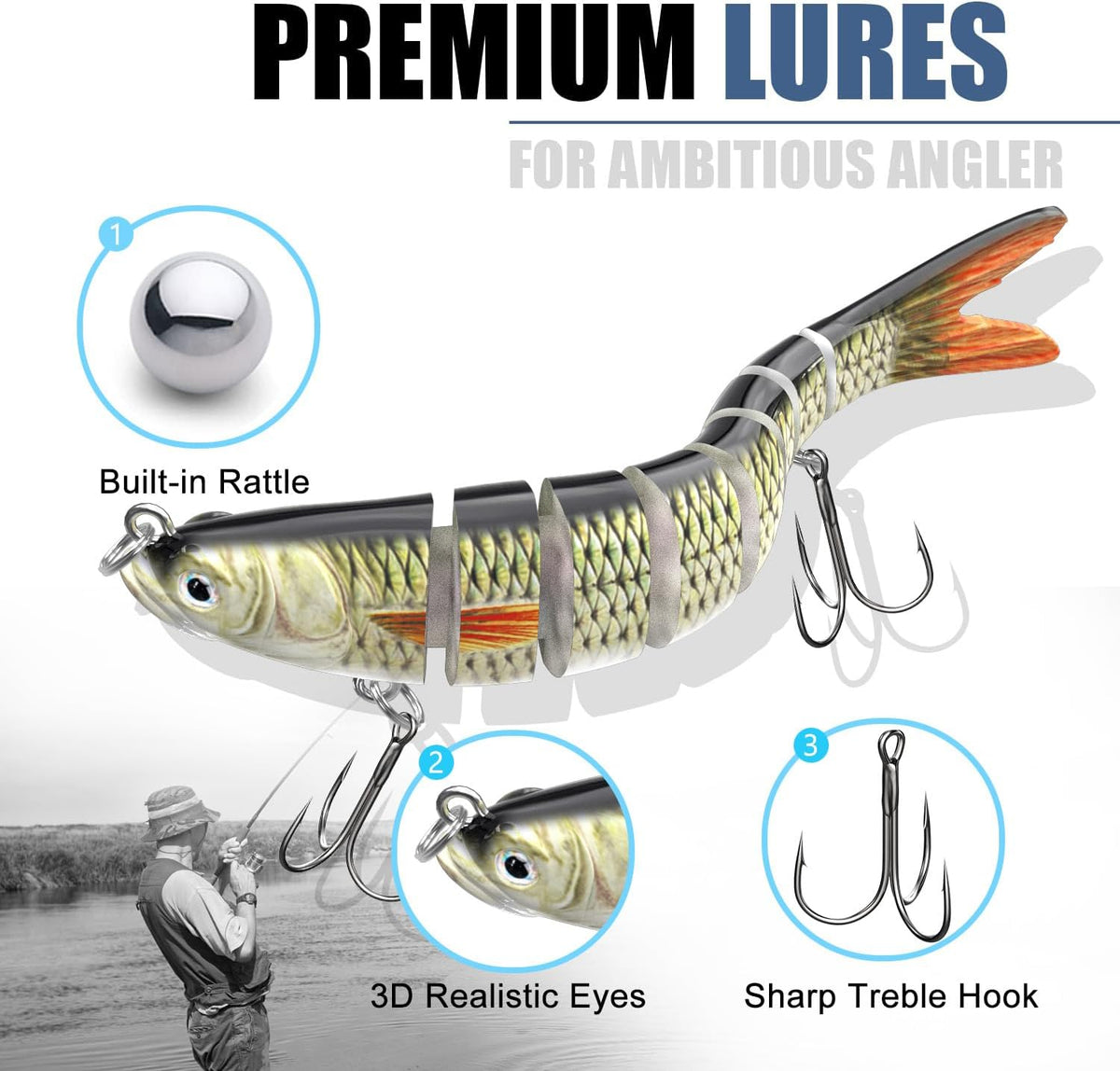 CHSMONB Jointed Slow-Sinking Swimbaits — 6-Piece Set — detail 1