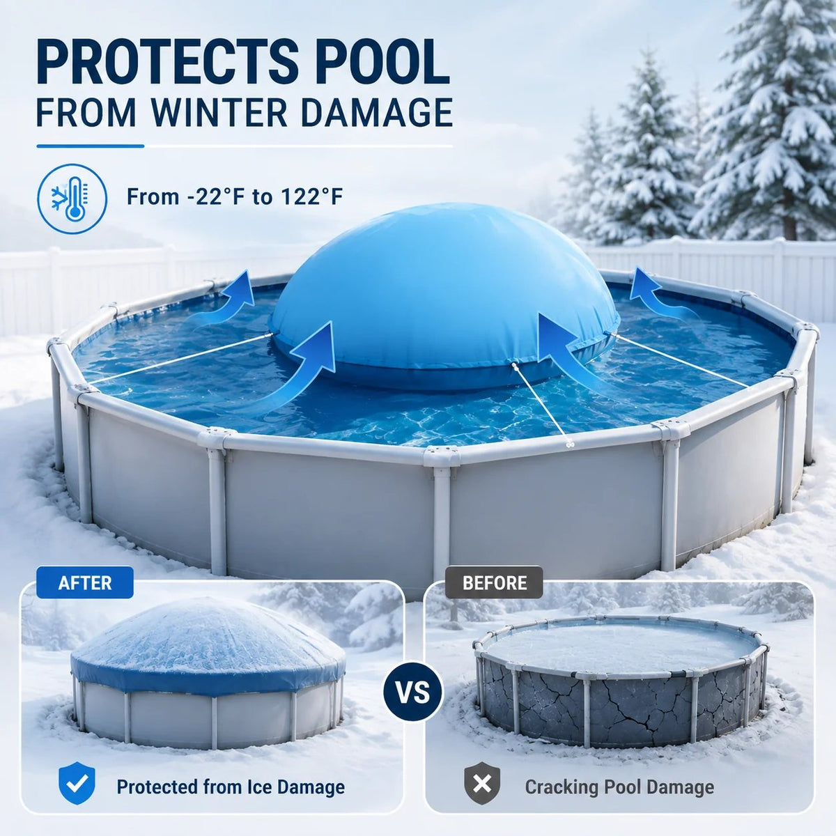 Heavy‑Duty PVC Winter Pool Pillow for Above‑Ground Pools