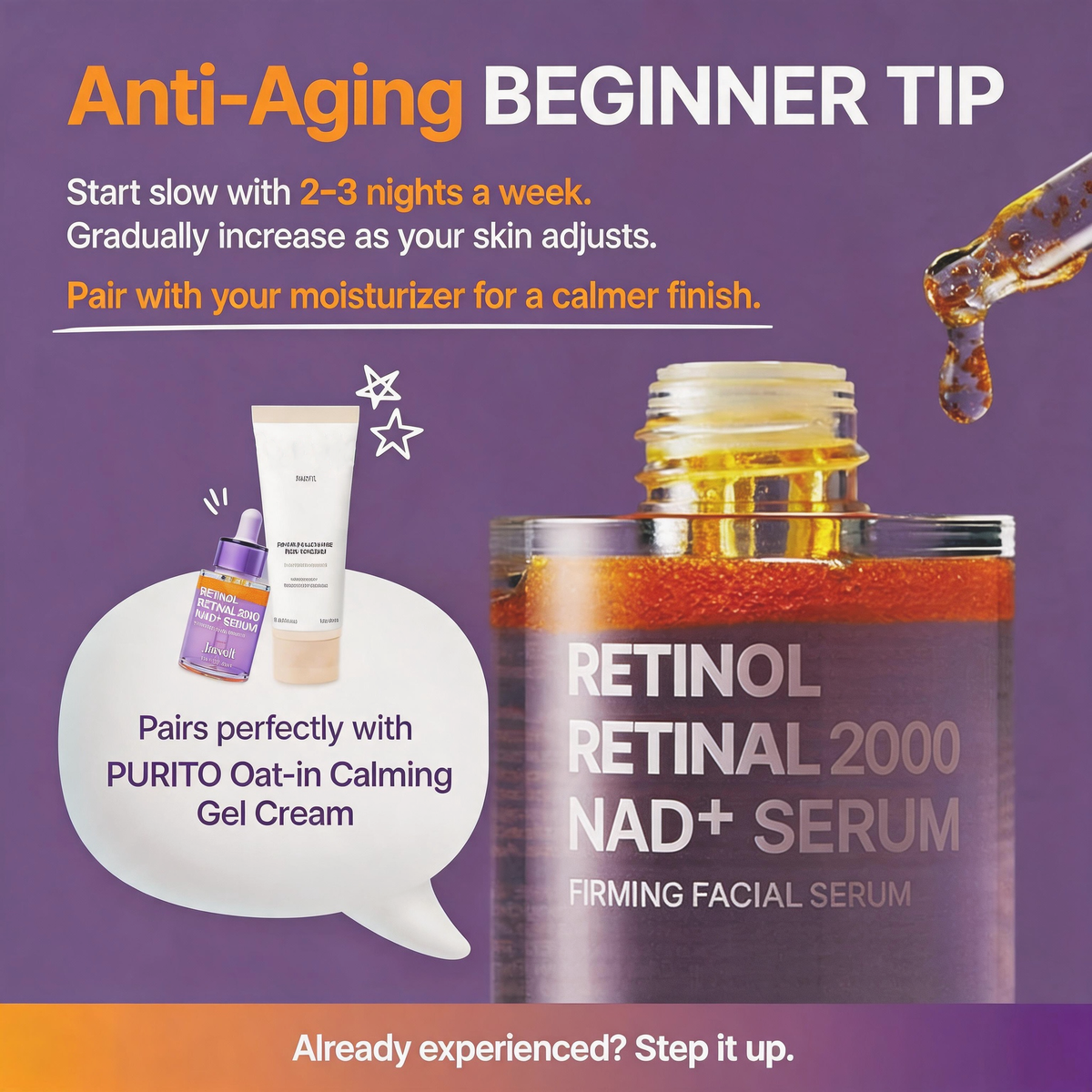 Purito serum paired with oat-in calming gel cream
