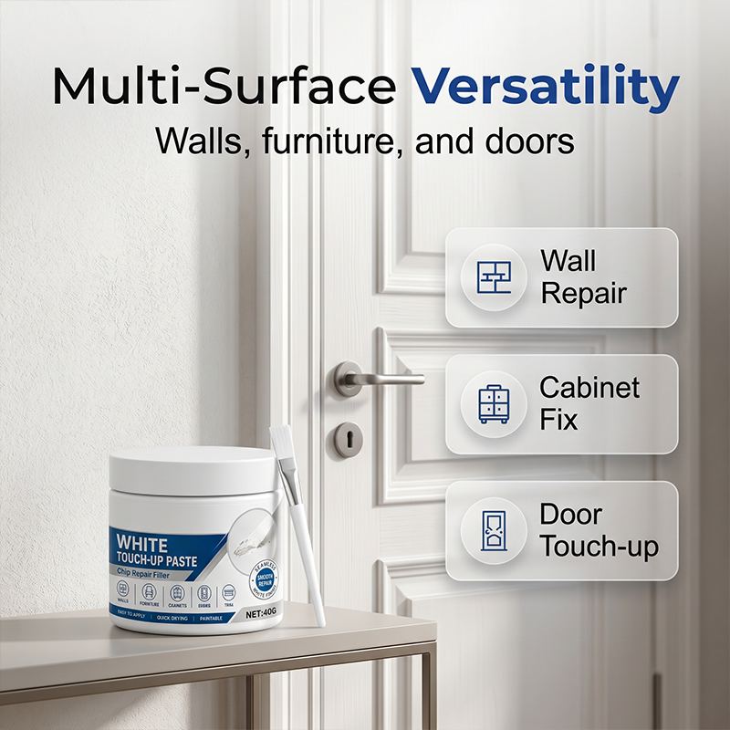 White Touch-Up Paste used on walls, cabinets, and doors